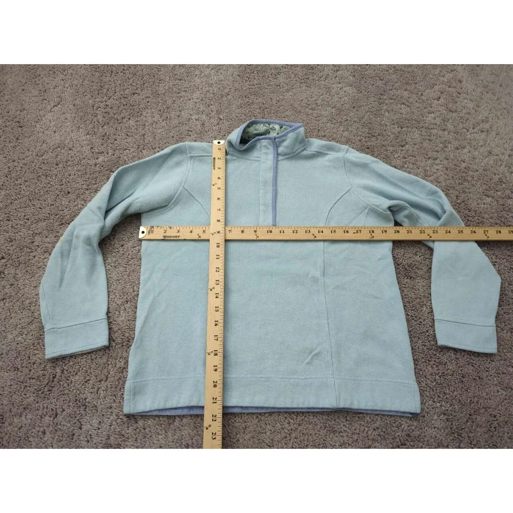 Orvis Sweater Womens Small‎ Blue Pullover Long Sleeve 100% Cotton Knit Outdoor